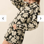 Prómesa NEW Promesa Black Iris Floral Button-Front Shirt Romper Women’s Medium Photo 0