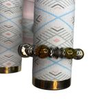 Yellow Black Marbled and Silver Tone Beads Stretch Bracelet Photo 5