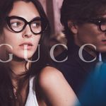 Gucci  Cream Cat-Eye Glasses Photo 1