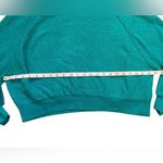 Free People Teal Boucle Cotton Blend Found My Friend Pullover Sweatshirt Photo 5