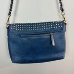 Urban Expression Urban Expressions Crossbody Bag Certified Vegan Leather Blue Brass Chain Studded Photo 3