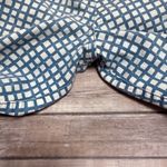 Tory Burch Blue Off White Checkered Straight Leg Cropped Side Zipper Pants 29 Photo 9