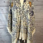 Mandala Morocco Boho Floral Tassel Kimono Cardigan Peach Purple Orange One Size Photo 0