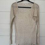 Athleta Women’s XS Gold White Linen Long Sleeve Top Photo 0