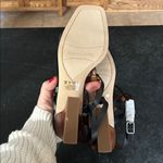 Franco Sarto Chopra T-Strap Square Toe Black Leather Wood Heel Sandal size 9 Photo 5