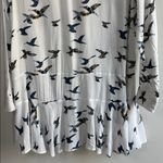 FOR THE REPUBLIC  Size XL white button-down long sleeve dress with a bird print Photo 7