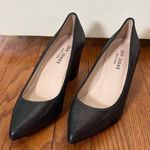 Jon Josef Block Heel Pointed Toe Leather Heels Black size 6 textured Photo 0