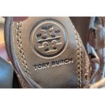 Tory Burch  Light Gray Suede Fringe Lace-Up Heeled Sandals 8.5M Leather Sole Photo 2