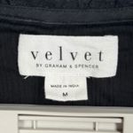 Velvet by Graham & Spencer Blouse Black Long Sleeve V Photo 6