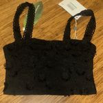 Farm Rio 3D Flower Corset Cropped embroidered crepe bustier Top Size S Photo 3