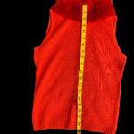Bette Paige Fur Trim Sleeveless Sweater​ Red Size L Photo 11