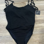 Zaful  Elegant Black Strappy One-Piece ribbed - medium Photo 0