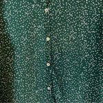 West Kei Women's Green Polka Dot Button Up Long Sleeve Blouse Top Size S Photo 7