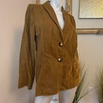 J. Jill Blazer Women’s Size Medium Brown Linen Jacket Lightweight Button Tan Photo 2
