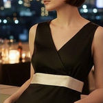 Isaac Mizrahi Silk Tank Top S Black Satin Bow Back Sophisticated Glam Luxury Photo 0