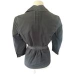 Lucky Brand Black Pleated Button Front 100% Cotton Lightweight Jacket with Belt Photo 3