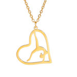 Gold Gymnastics Girl Heart Necklace, Great Gifts - Dancer, Dancing Rhythmic Photo 4