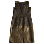 RICKIE FREEMAN Teri Jon Brocade Black Gold Mesh Floral Cocktail Sheath Dress 6 Photo 8