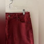 Abercrombie & Fitch Simone High Rise Ankle Jeans Raw Hem Skinny Burgundy Red Photo 3