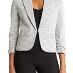 Amanda & Chelsea  3/4 Ruched Sleeve Blazer Grey Size Large Photo 0