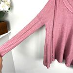 Lord and Taylor NWT  Mauve Waffle Knit Cold Shoulder Oversized Top Size Large Photo 2