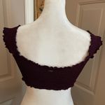 Victoria's Secret Pink by Victoria’s Secret deep purple ruched cap sleeve cropped top Size S. Photo 4