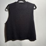 Karen Scott Vintage Black Knit Sweater Vest Embroidered Flowers Dark Cottage Core Boho 90s M Photo 1