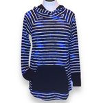 LuLaRoe Amber Hoodie Blue Tie Dye Striped NWT Size Small Photo 2