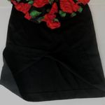 Mr. Mort Dress Black Red Floral Puff Sleeves Wedding Party Art Deco VTG… Size 8 Photo 9