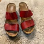 Eric Michael Lola Sabina Sandals Size 38 Red Leather Straps Wedge  Platform Women Photo 1
