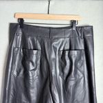 Maeve Anthropologie The Colette Cropped Wide Leg Faux Leather Pant In Black 32P Photo 4