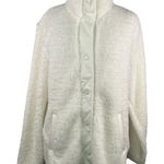 Members Mark Sz Large Cozy Sherpa Full Snap Jacket White Womens Long Sleeve Warm Photo 0