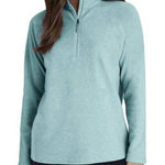 Eddie Bauer Quarter Zip Fleece Sweatshirt Size Large Light Blue Photo 0