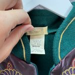 Vintage Carriage Court 1/2 Zip Housecoat Robe Muumuu Gown M Green Embroidered Size M Photo 4