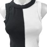 Neuw Jonesy White Black Colorblock Sleeveless Camisole Crop Sweater Tank Top M Size M Photo 2