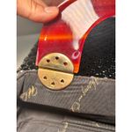 Vintage Whiting and Davis Black Metal Mesh Clutch Bag‎ Lucite Handle Retro Photo 9