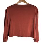 Madewell popover Cropped Terracotta Blouse wide Puff Gathered 3/4 sleeve Size XS Photo 4