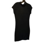 Bella D Black Sweater Dress with Attached Black Belt at Hips Stretch Sz L Size L Photo 1