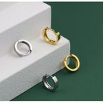 Boutique Unisex‎ Small 14k Gold Plated Sterling Huggie Hoop Earrings, 12mm Photo 7