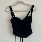 Tiger Mist  XC Lace Up Black Crop Corset Blouse Photo 0