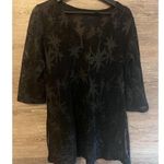 Apt. 9 Women Lace-Up Tunic Cover Up Black Size M Summer swim light V Neck  Photo 0