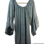 Altar'd State Altar’d State Blue Sun Bleached Boho Bell Sleeve Off Shoulder Stretchy Dress Photo 1
