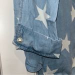 Multiples  Denim/Star Pattern Button Down Top Women’s Medium Photo 3