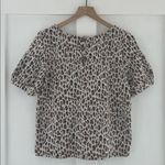 Anthropologie  Current Air Fiona Leopard Print Puff Sleeve Top Size M Photo 3