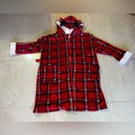 Peaches and Dreams Reindeer Plaid Bathrobe Christmas Red blue Size XL Photo 4
