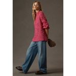 Pilcro  Anthropologie Textured Tunic Sweater in Valentine’s Pink Cozy Holiday S Photo 2