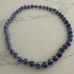Anthropologie  Vintage Chinoiserie Hand Knotted Beaded Necklace in Blue and White Photo 3