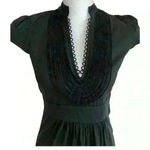 BCBGMAXAZRIA BCBGMaxaria Black A Line Cocktail Dress With Neckline Detail Photo 1