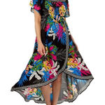 Jealous Tomato ‎ High Low Cover Me Up Dress Tropical Medium JD6983 Photo 0