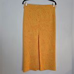 ZARA  Orange Abstract Printed Cutout Tie Waist Midi Skirt Photo 1